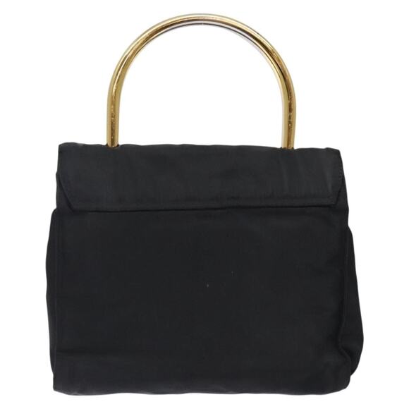 PRADA Hand Bag Nylon Black Gold - Picture 3 of 12